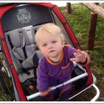 the thule chariot CX2 pictured with a toddler