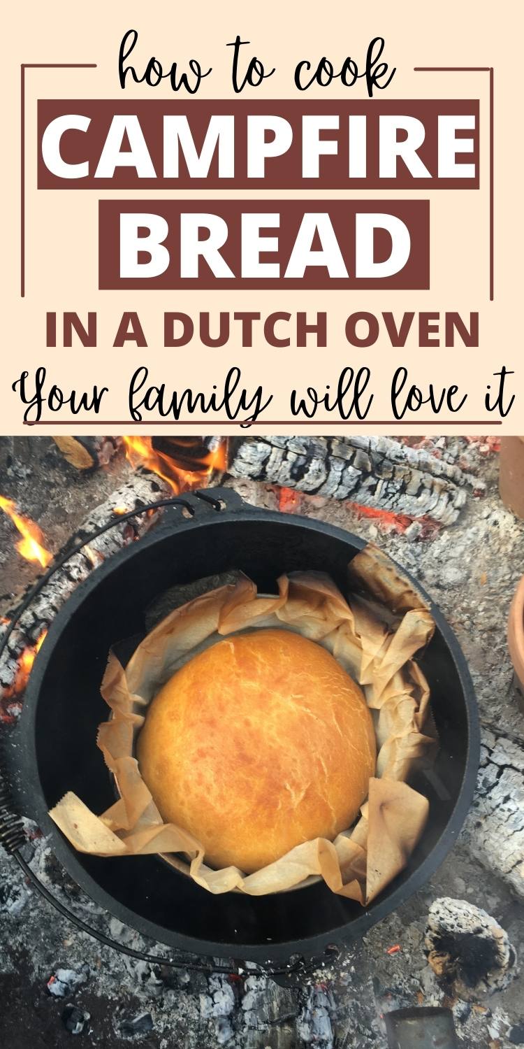 Making dutch oven campfire bread