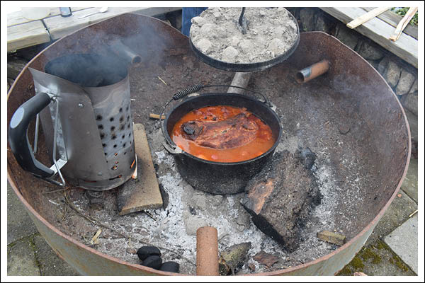 Dutch Oven Cooking On The BBQ Or Over An Open Fire