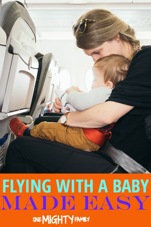 Mom and baby on a plane